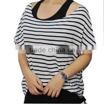 twin set striped soft blouse for lady