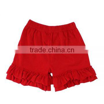 Many Colors to Choose 100% Cotton Material and Knitted Type Baby Girls Icing Short Ruffle Shorts photo-6