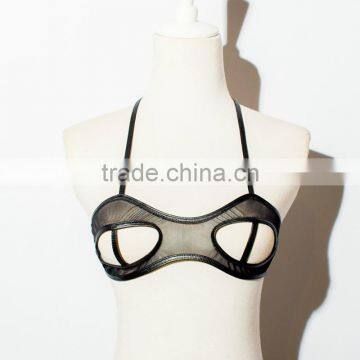 Hollow Transparent PU & Gauze Sexy Lingerie photo-2