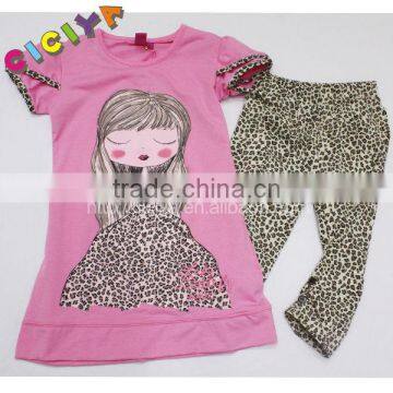 Custom Wholesale Summer Pajamas for Women Cotton Leopard Printing Pajama Set