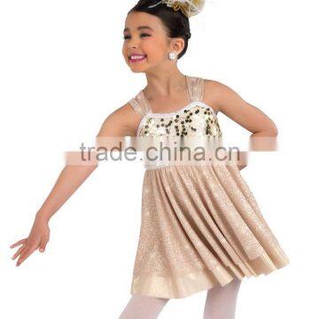 2016 - children plain gold beautiful white middle soft cheap dress