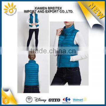 Wholesale custom fashion windproof winter women down vest jackets