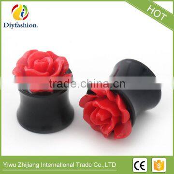 Hot Sell Colorful Rose Flower Acrylic Ear Plug Body Piercing photo-4
