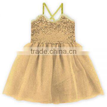 Wholesale Sparkle Baby Champagne Dress Latest Frock Design Kids Clothes Girl Dress M6033102