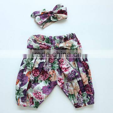 Wholesale new pants design for girl floral baby harem pants M6082503