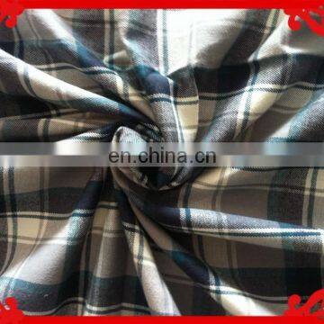 2015 latest Italy design pattern poly cotton grey green check flannel fabric