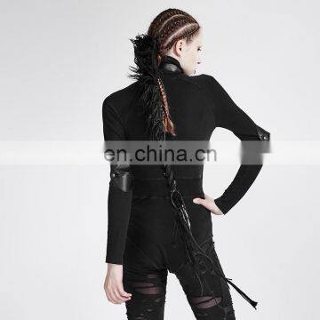 Punk Rave Gothic Military Long Sleeve Standing Collar Body T-434 photo-4