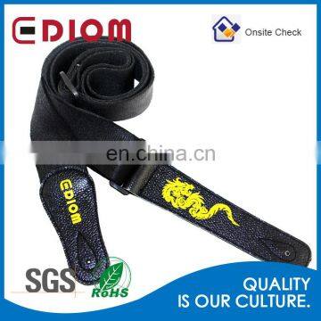 Wholesale OEM Digital Printing Acoustic Bass Real Leather Blank Guitar Strap