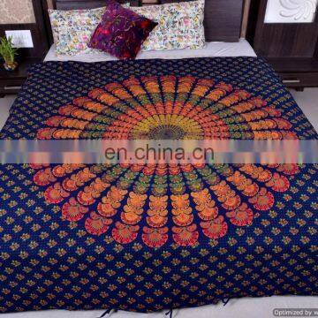 Indian Mandala Blue Duvet Cover Throw Quilt Cover Hippie Bedspread