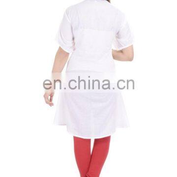 Indian Cotton Handmade Beaded Tunic White Dress Sexy Dress Hippie Boho Dress From India photo-2