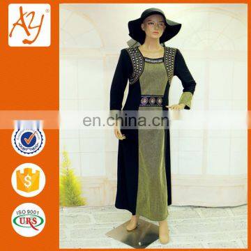 Fashion crystal cotton black islamic clothing ladies abaya