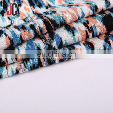 2017 custom 100% rayon crinkle scuba print fabric printing made in china factory