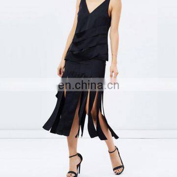 2017 Latest Women Sexy Split Long Maxi Skirt Design