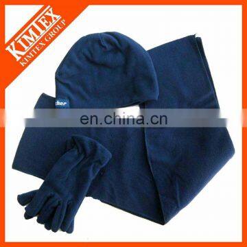 Polyester polar fleece hat and scarf set