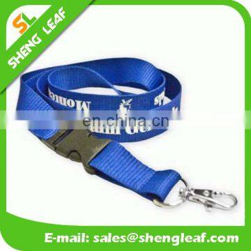 Blue 1 inch silk printing polyester lanyard