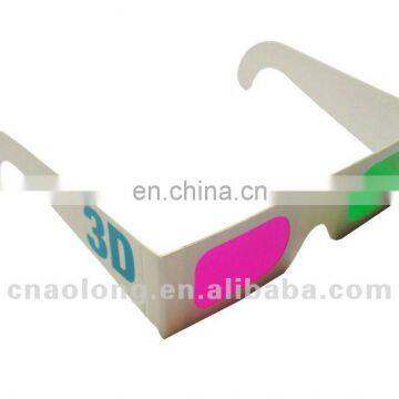 standard size custom logo printing white frame paper 3d movie glasses