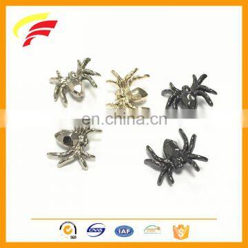 zinc alloy 3D effect metal spider animal shape decorative buckle for shoes, bags, jacket