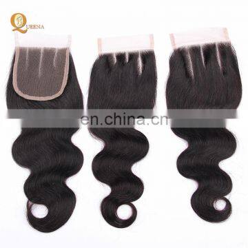 100% Human Hair Raw Virgin Unprocessed 3 Way Part Brazilian Hair Lace Closure