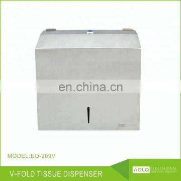 Wholesale commercial V-fold stainless steel paper towel dispenser / tissue box wall mounted