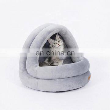 I@home Warm Washable Luxurious Villa Plush Felt Pet Bed Cat House Bed Cave photo-5