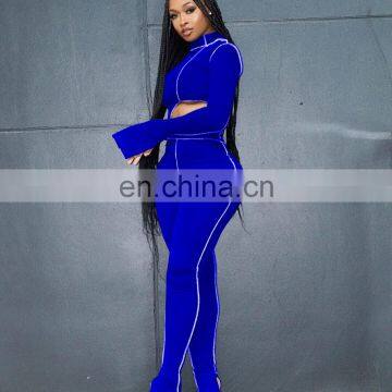 2020 Autumn Hot Sales Women Striped Fashion Two Piece Clothing Set Ladies Fitness Yoga Suit 2 Piece Set Women Clothing Set photo-6