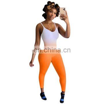 Hot Fashion Women Trendy Wholesale Boutique Gradient Slip Bodycon Sexy Nightclub Skinny Jumpsuits Rompers photo-2