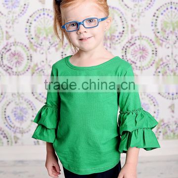 Cheap China Wholesale Kids Girls Clothing Teen Girls Long Sleeve Green Top