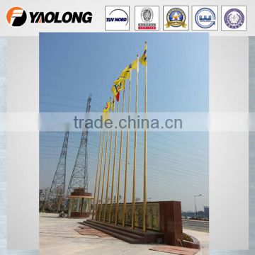 gold color tapered stainless steel flag pole for advertising/metal flag pole