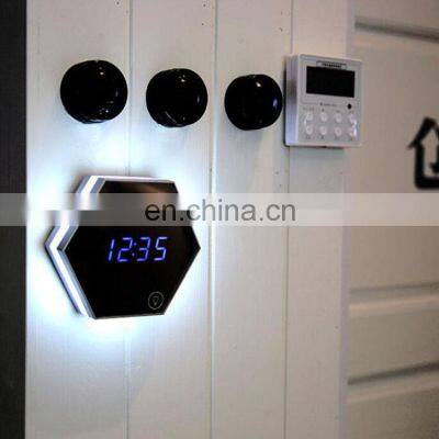 2020 USB Charging Rechargeable Led Decoration Design Night Lighting Mirror Alarm Clock photo-3