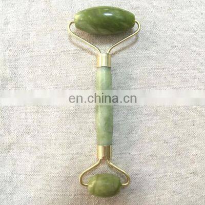 2019 Natural Tiger Eye Stainless Steel Facial Massager /Crystal Stone Body Jade Roller/ Wholesale Beauty Tool