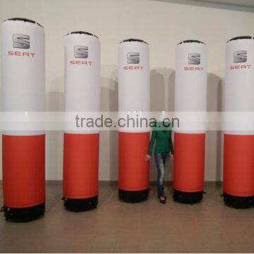 Red and white inflatable lamp post