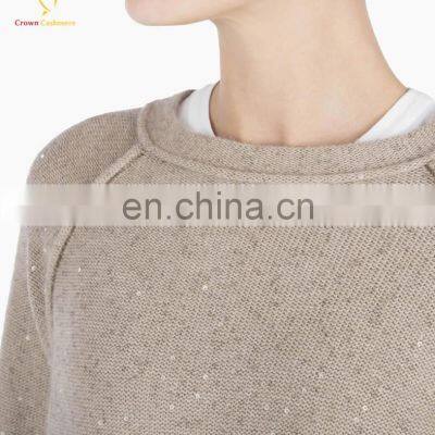Lady Winter Wholesale Plain Cashmere Sweater Crewneck Pullover photo-3
