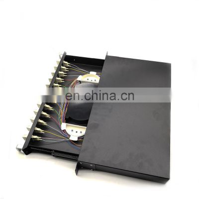 fiber optic box cold rolled steel material 12 core fiber patch panel with sc lc fiber adapter