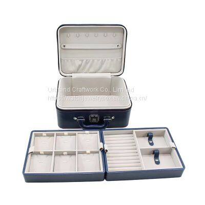 Double-layer Password Jewelry Storage Box Pendant Ring Earring Bracelet Display Portable Pearl Treasure Box photo-3