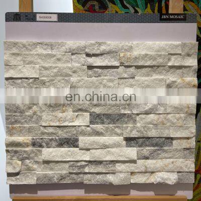 Natural Mosaic Stone 3D Style Brick Tiles Light Grey Floor Wall Decoration Cultured Stone Mosaic Natural Stone Mosaic