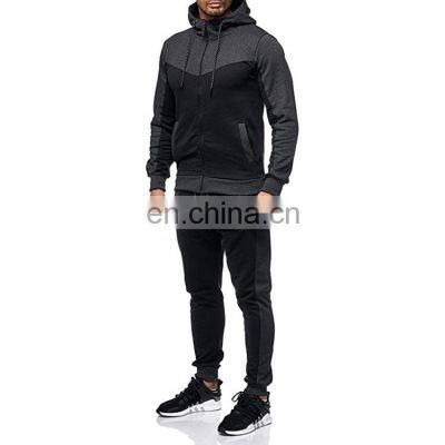 Men's Hooded Sweater Suit Spring and Autumn Color Matching Leisure Sports Fitness Training Suit Cardigan Sweater photo-2