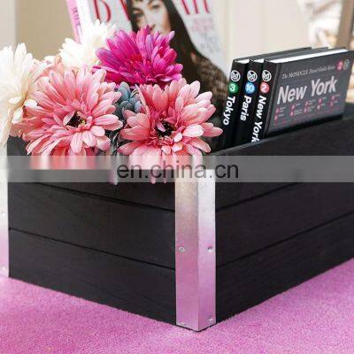 Decorative Storage Wooden Crates With Metal Trims photo-3