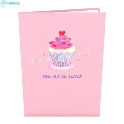 Love Cupcake 3D Folding Card Best Price Perfect Gift Card for Kids on Valentine’s Day photo-3