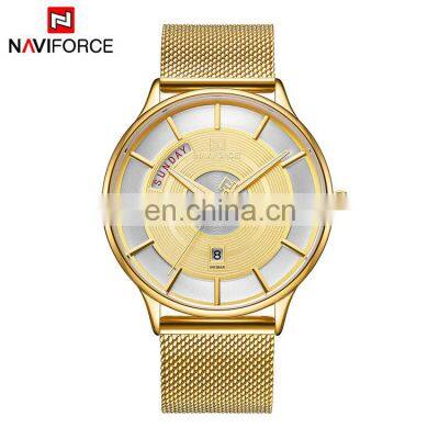 NAVIFORCE NF3007 Men Quartz Stainless Steel Strap Waterproof Stylish Wristwatch Causal Watches For Mens Online