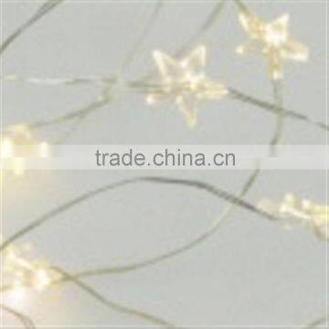 20 led copper wire lights with star warm white battery operated factory wholesale