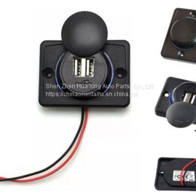 DC 12V 24V Panel Mount Dual 3.1A Train Tram Marine Boat Car Bus Seat USB Charging Port Bus USB Charger photo-2