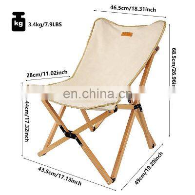 Outdoor Furniture Fishing Chair Wood Grain Aluminum Portable Folding Camping Chair photo-5