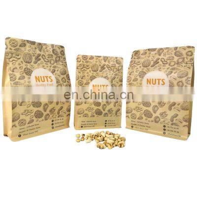 Eco Packaging Paper Bags Snack Cashew Nuts Packaging Stand up Clear Window Brown Kraft Custom Paper Bag With Your Own Logo photo-3