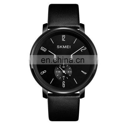 New product wholesale classic men wristwatches brand Skmei 1398 custom logo high quality 3atm quartz leather watch