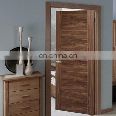 Simple dark flush hotel solid timber interior wood door design