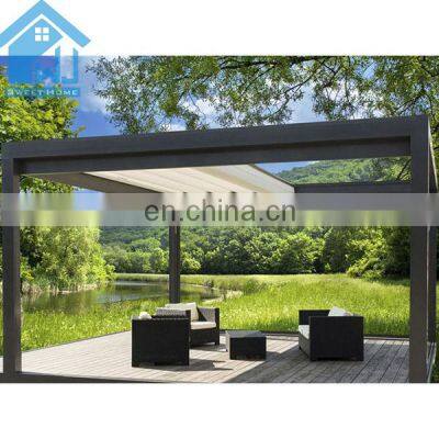 Custom High Quality Outdoor Electric Roof Shutter Pergola With Retractable Canopy