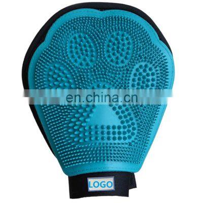 Superior Pet Cleaning Products Blue Pink Silicone Pet Bath Hair Grooming Glove