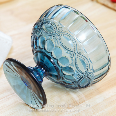 Wholesale Pink Blue Grey Green Colored Ice Cream Cup Glass photo-4