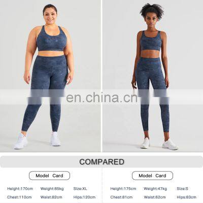 Tik Tok Plus Size Yoga Pants Wear On Both Sides Workout Tie Dye Push Up Leggings