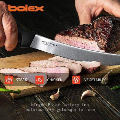 Curved Cimeter Knife Butcher Flutes Edge Meat Cutting Breaking Steak Knife Kitchen Cook Long Butcher Breaking Slicer Chef's High-carbon Stainless Steel Cimeter Scimitar Knife photo-4